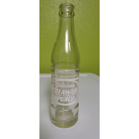 Rare Vintage Antique Soda Pop Glass Bottle Delicious Delaware Punch Oregon Clear - Picture 1 of 5